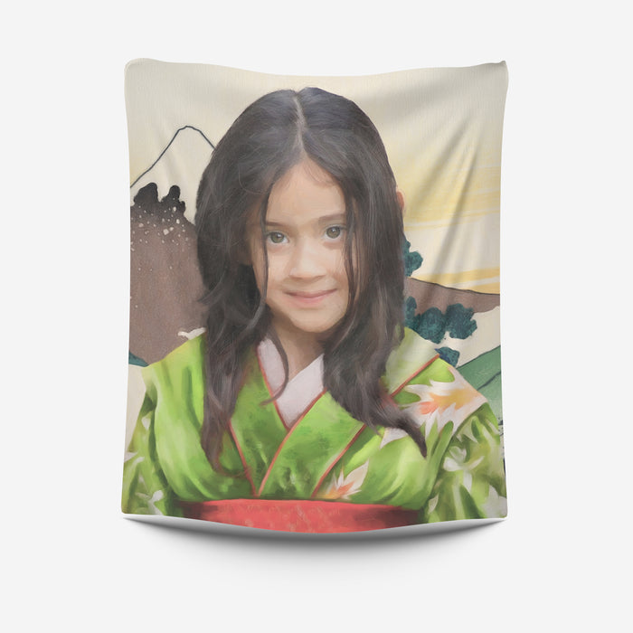 Your ordered portrait on a blanket